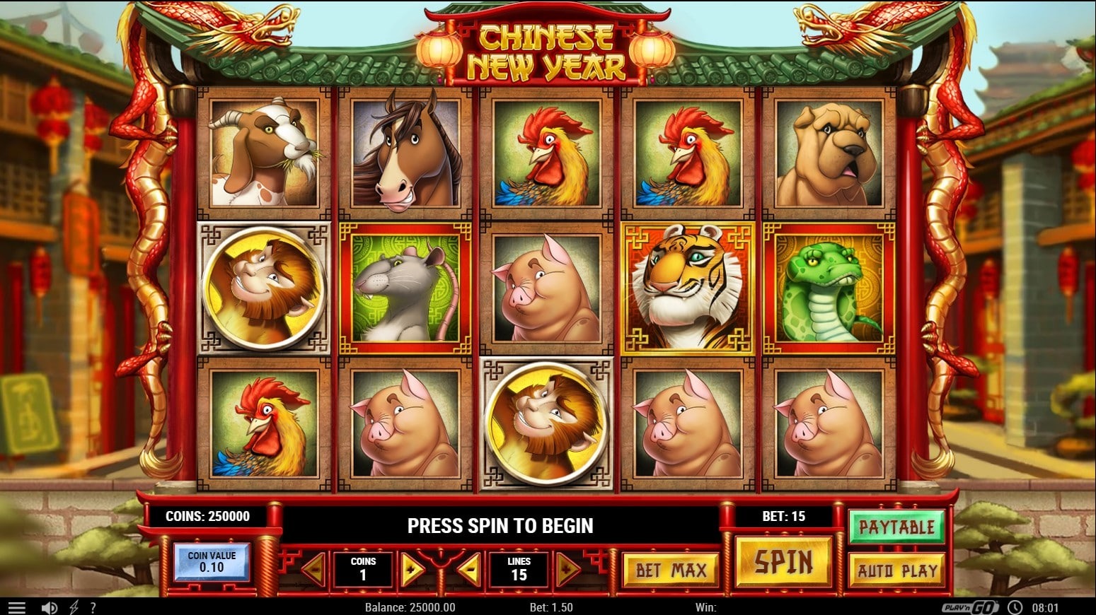 A chinese featured themed slot